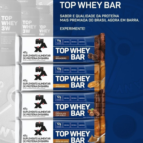 Barrinha Top Whey Bar Performance Cx 12 Uni Max Titanium Araki