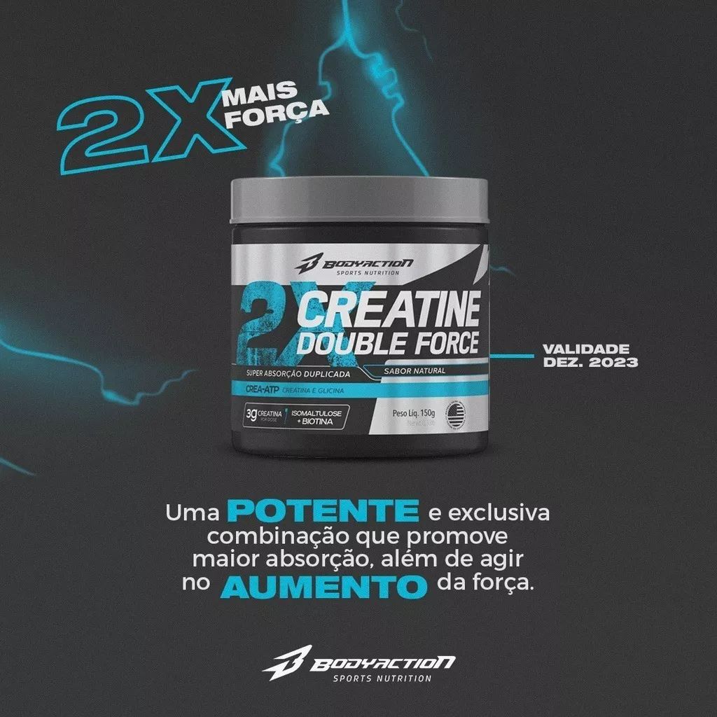 Creatine Double Force 150G Bodyaction Araki Suplementos Atacado