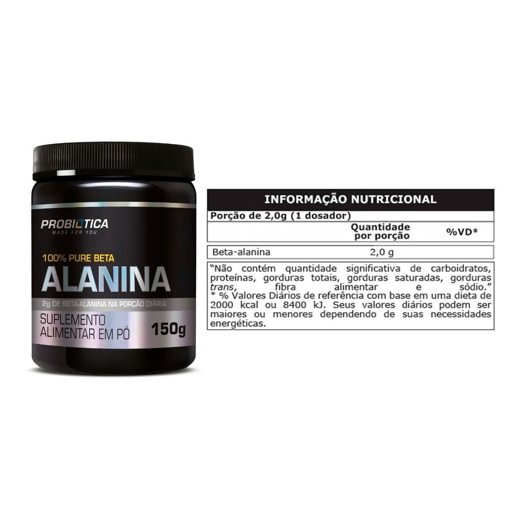 Beta Alanina 100% Pure – 150G – Probiótica – Araki Suplementos Atacado!