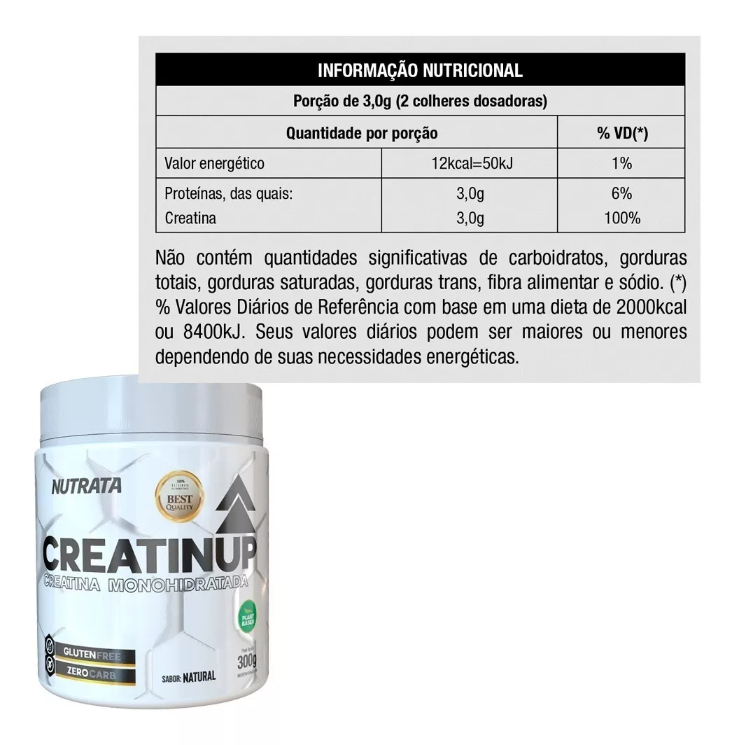 Creatina Monohidratada Creatin Up Pote G Pura Nutrata Araki Suplementos Atacado