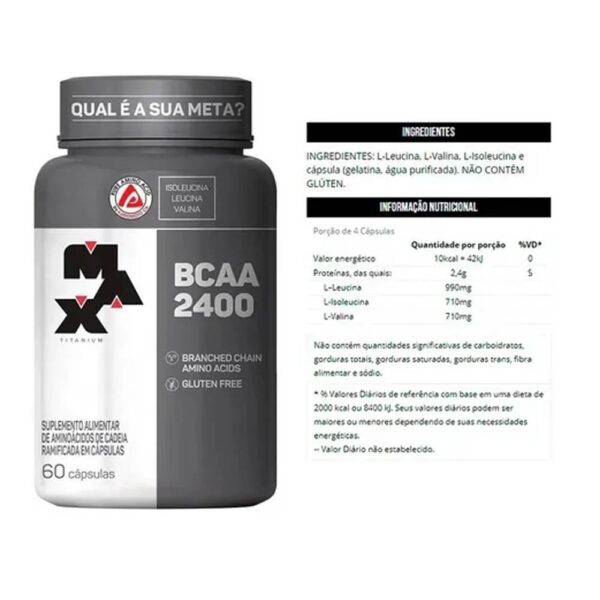Bcaa 2400 Pote Com 60 Capsulas - Imagem 2