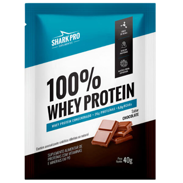 100% Whey Protein (Sachê de 40g) cx c/10 und - Shark Pro - Imagem 3