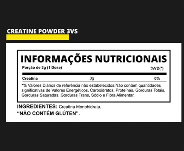 Creatina Monohidratada 150g - Natural - 3vs Nutrition - Imagem 4