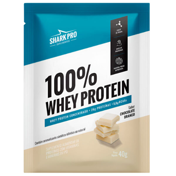 100% Whey Protein (Sachê de 40g) cx c/10 und - Shark Pro - Imagem 4