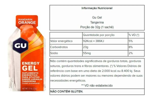 Carbo Gel Gu Energy Repositor Energético 32G - Laranja 1 Un - Imagem 2