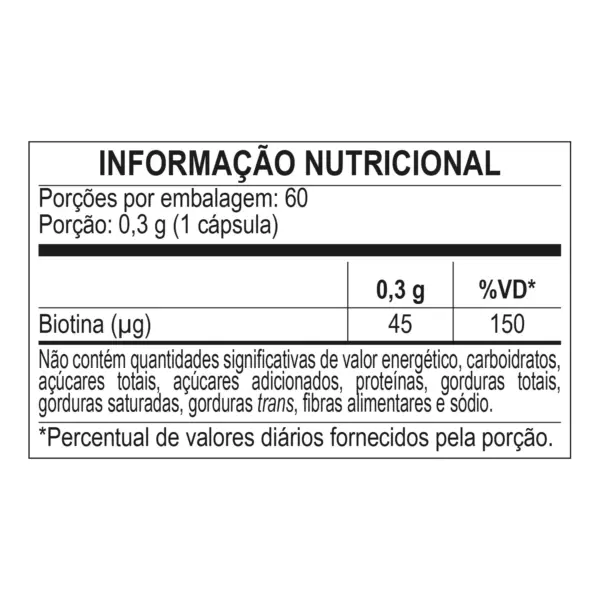 BIOTINA (60 CáPSULAS) Cabelo / Pele / Unhas - BODY ACTION - Imagem 2
