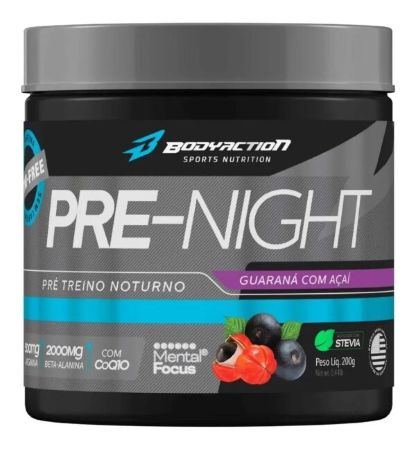 PRÉ NIGHT (PRÉ TREINO SEM CAFEÍNA - NOTURNO) 200g - Body Action - Imagem 4