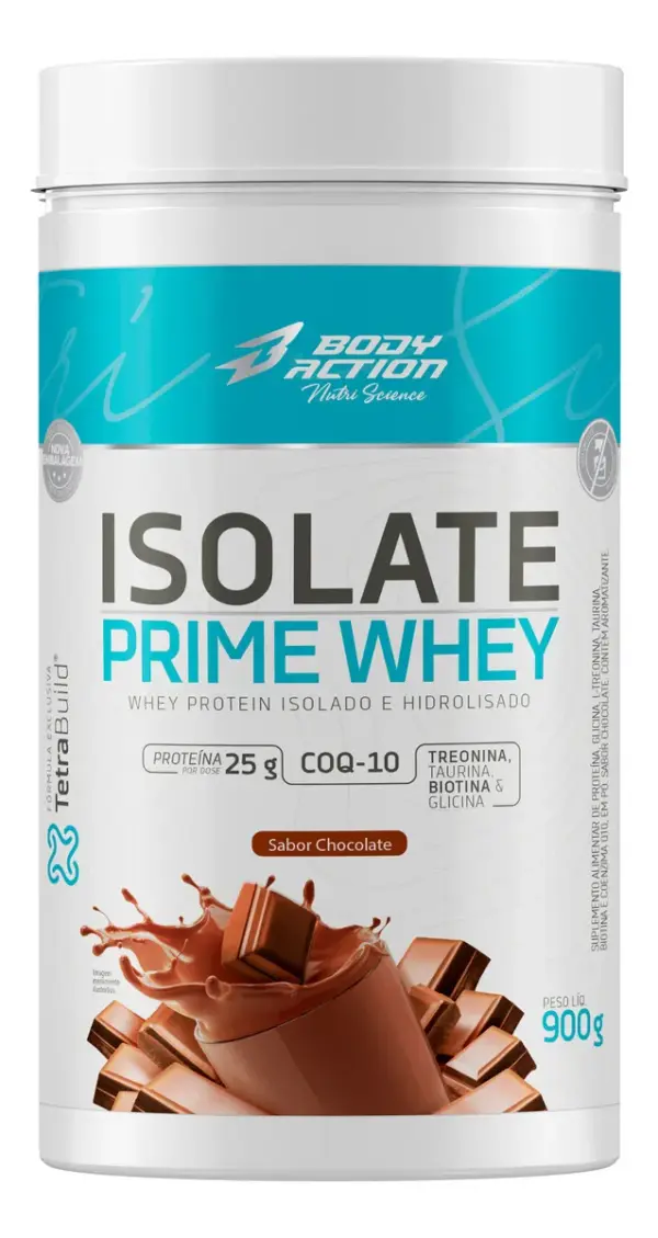 Isolate prime whey 900g ZERO LACTOSE (Proteína Isolada, Baixo Carbo) - Body Action