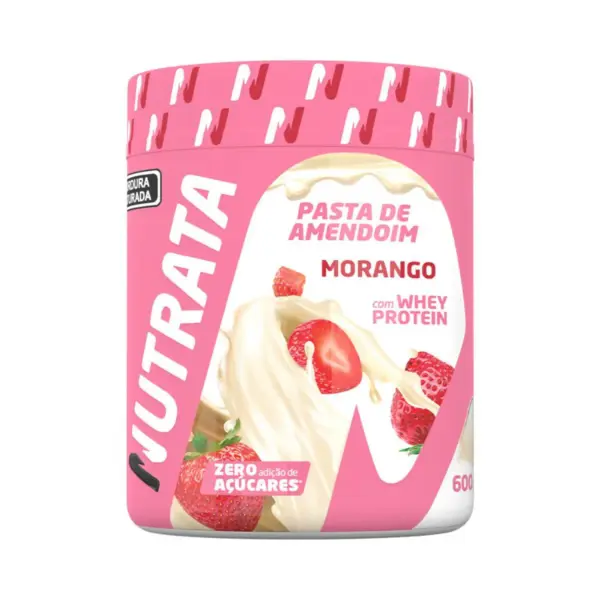 PASTA AMENDOIM + WHEY 600g (SABORES)  NUTRATA - Imagem 2