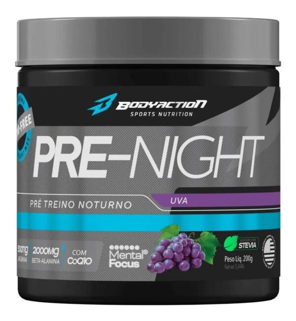 PRÉ NIGHT (PRÉ TREINO SEM CAFEÍNA - NOTURNO) 200g - Body Action - Imagem 2