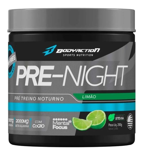 PRÉ NIGHT (PRÉ TREINO SEM CAFEÍNA - NOTURNO) 200g - Body Action - Imagem 3
