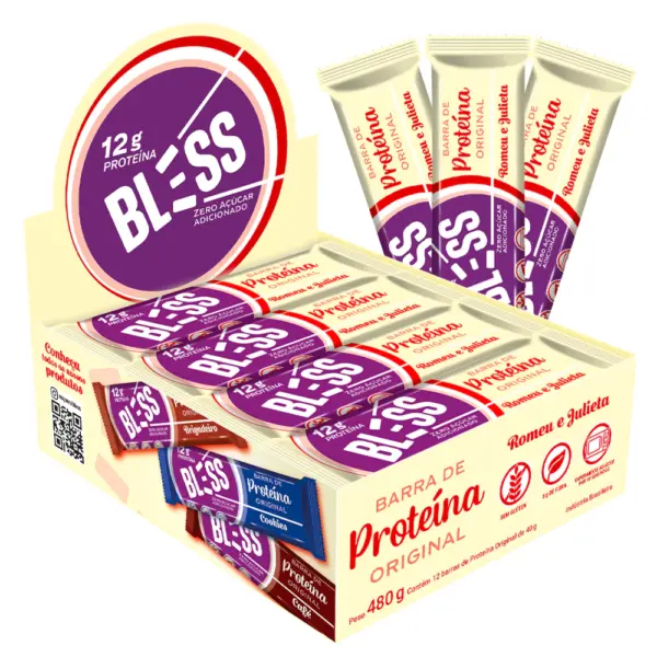 BLESS Caixa com 12 UNID. de 40g (12g de Proteína por barra) ZERO AÇÚCAR *Mesma da Growth* - Imagem 6