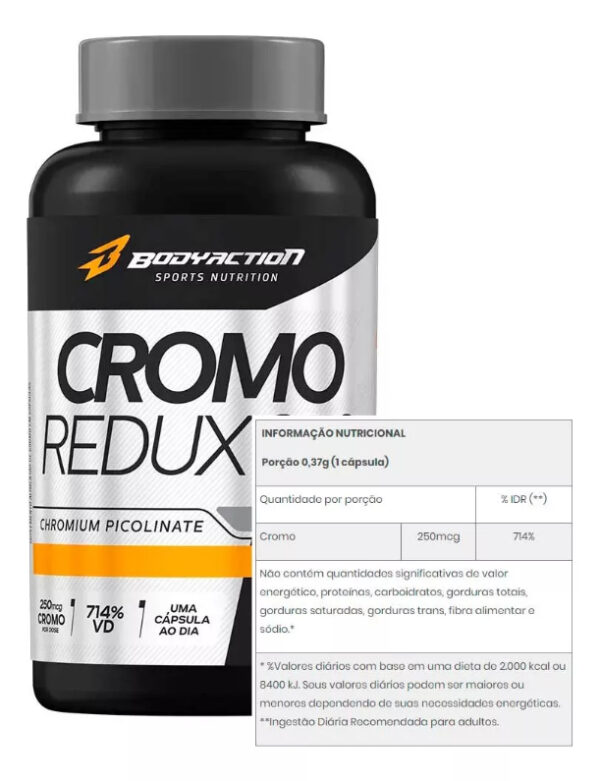 Picolinato De Cromo Redux 250mcg 60 cáps - Body Action - Imagem 2