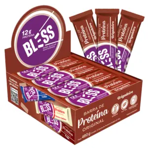 BLESS Caixa com 12 UNID. de 40g (12g de Proteína por barra) ZERO AÇÚCAR *Mesma da Growth*