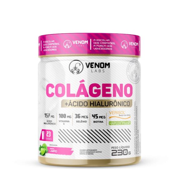 Colágeno Hidrolisado + Ácido Hialurônico 230g ( selos de pureza Verisol + Haplex) VENOM LABS - Imagem 3