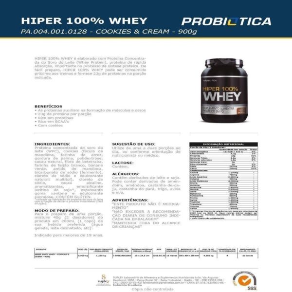 Whey Protein 100% Pure Whey 900g POTE - Probiótica - Imagem 3