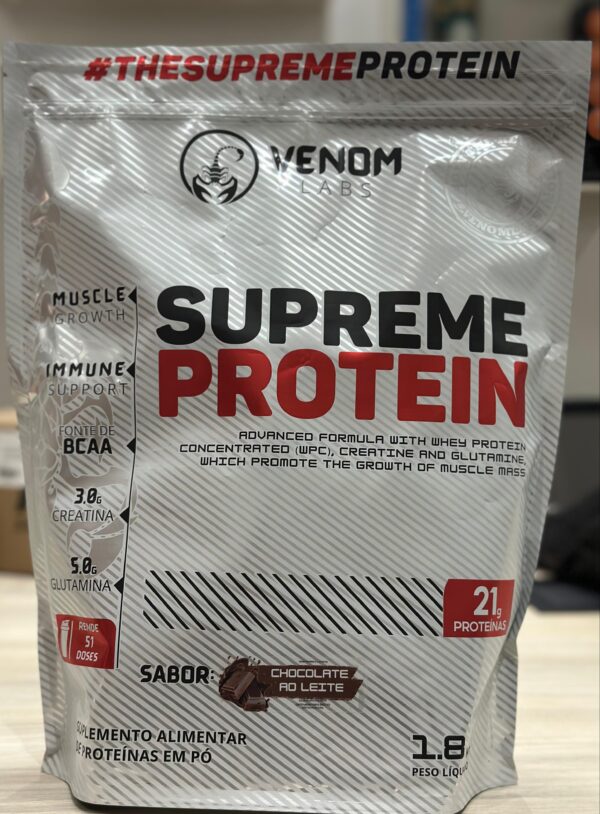 Supreme Whey 100% Concentrado Protein 1,8 Kg Refil (rendimento 51 doses & 3g creatina) Venom Labs + **DR. PEANUT 250g BR - Imagem 4