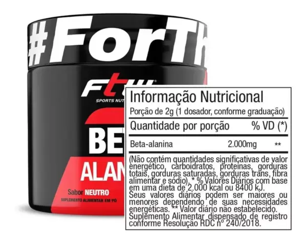 Beta Alanina (val. 09/25) 150g - Ftw - Imagem 2