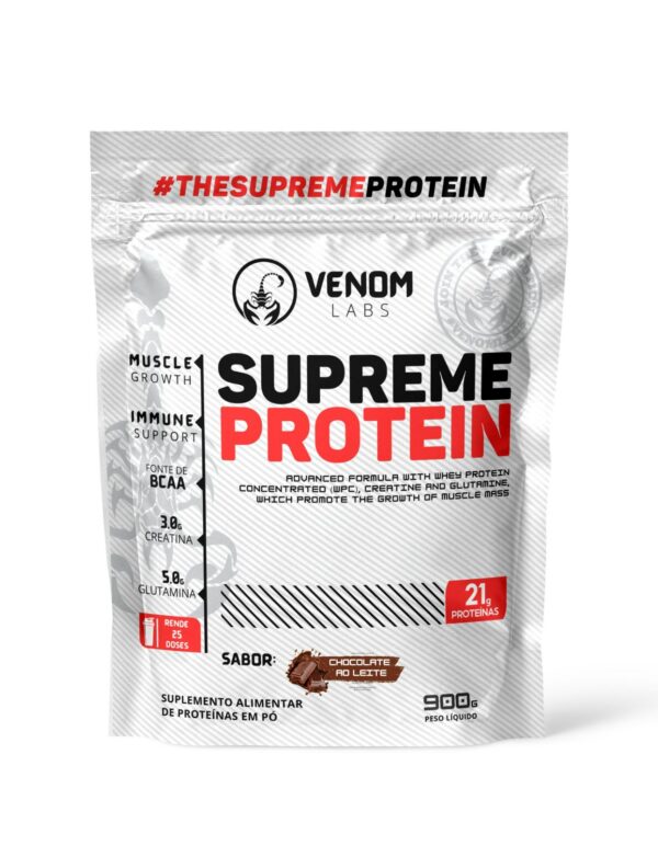 Supreme Whey 100% Concentrado Protein 900g Refil (rendimento 25 doses & 3g creatina) Venom Labs + **DR. PEANUT 250g BRIN - Imagem 2