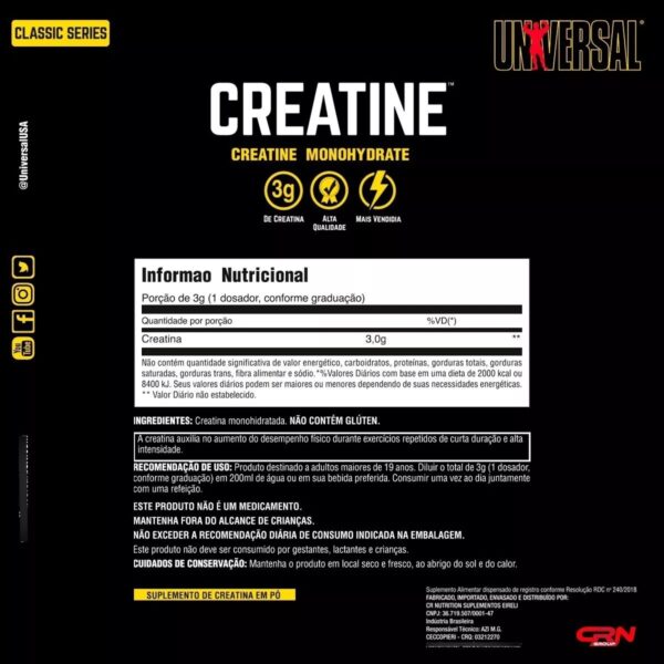 Creatina Monohidratada 200g *VAL. 12/25* - Universal - Imagem 5