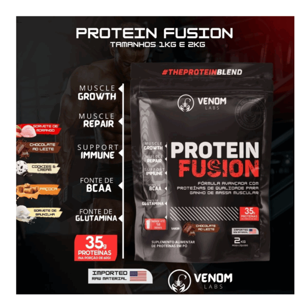 Protein Fusion 1kg (35g proteínas) Venom Labs - Imagem 2
