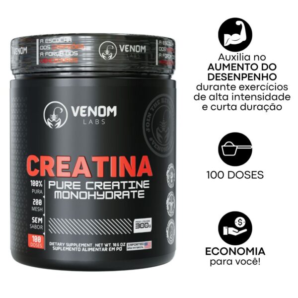 Creatina 100% 300g - Venom Labs (100% pureza nos laudos Abenutri e Coopenutri) - Imagem 4