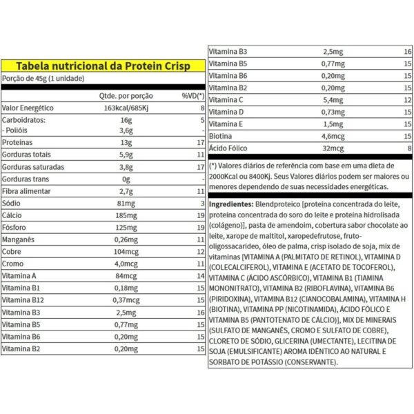 Barra Protein Crisp Bar Caixa 12 Un - Integralmedica - Imagem 2