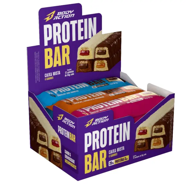 Protein Crisp Bar Proteina Sabores (Caixa c/ 12 Und) Bodyaction