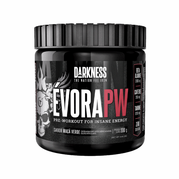 Pré Treino Évora Pw 300G Darkness Nova Formula Beta Alanina