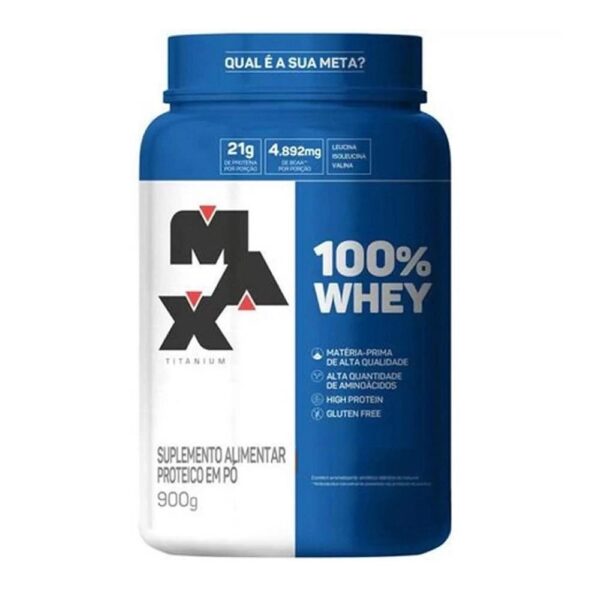 100% Whey Protein (Pote) 900g - Max Titanium - Imagem 2