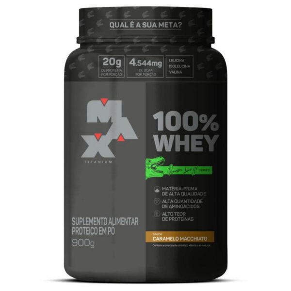 100% Whey Protein (Pote) 900g - Max Titanium - Imagem 3