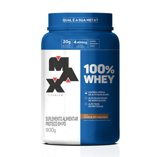100% Whey Protein 900g Pote (QUEIMA DE ESTOQUE 12/25) - Max Titanium