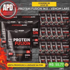 Promoção: Compre 20x Protein Fusion 1kg Venom Labs (35g proteínas por porção) Ganhe: +3