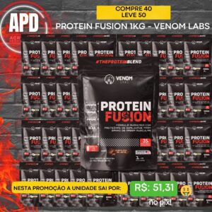 Promoção: Compre 40x Protein Fusion 1kg Venom Labs (35g proteínas por porção) Ganhe: +10
