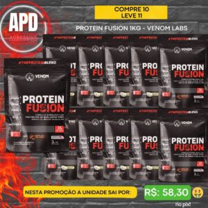 Promoção: Compre 10x Protein Fusion 1kg Venom Labs (35g proteínas por porção) Ganhe: +1