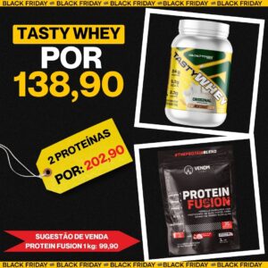 Black Friday 1x Protein Fusion 900 Refil + Tasty Whey 900g Pote - Adaptogen