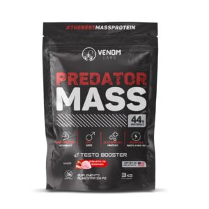 Hipercalórico PREDATOR MASS 3kg TESTO BOOSTER (44g proteínas por porção) Venom Labs - 7 sabores